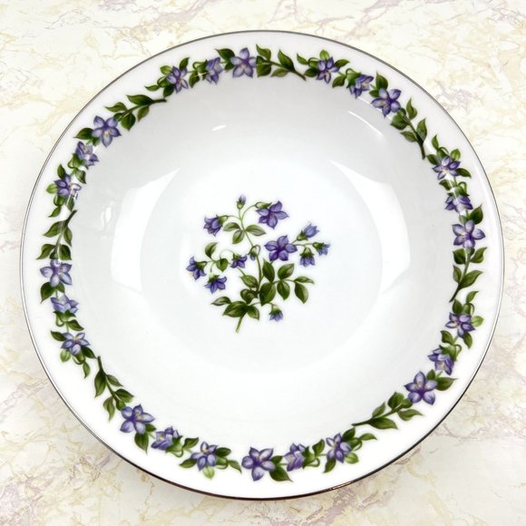 Vintage Jyoto Fine China Japan 4 Soup Bowls Glendale Pattern Violet 7 3/4” - Picture 3 of 12